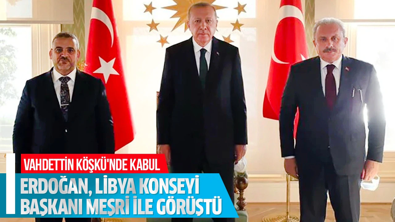 Cumhurbaşkanı Erdoğan, Libya Yüksek Devlet Konseyi Başkanı el-Meşri'yi kabul etti