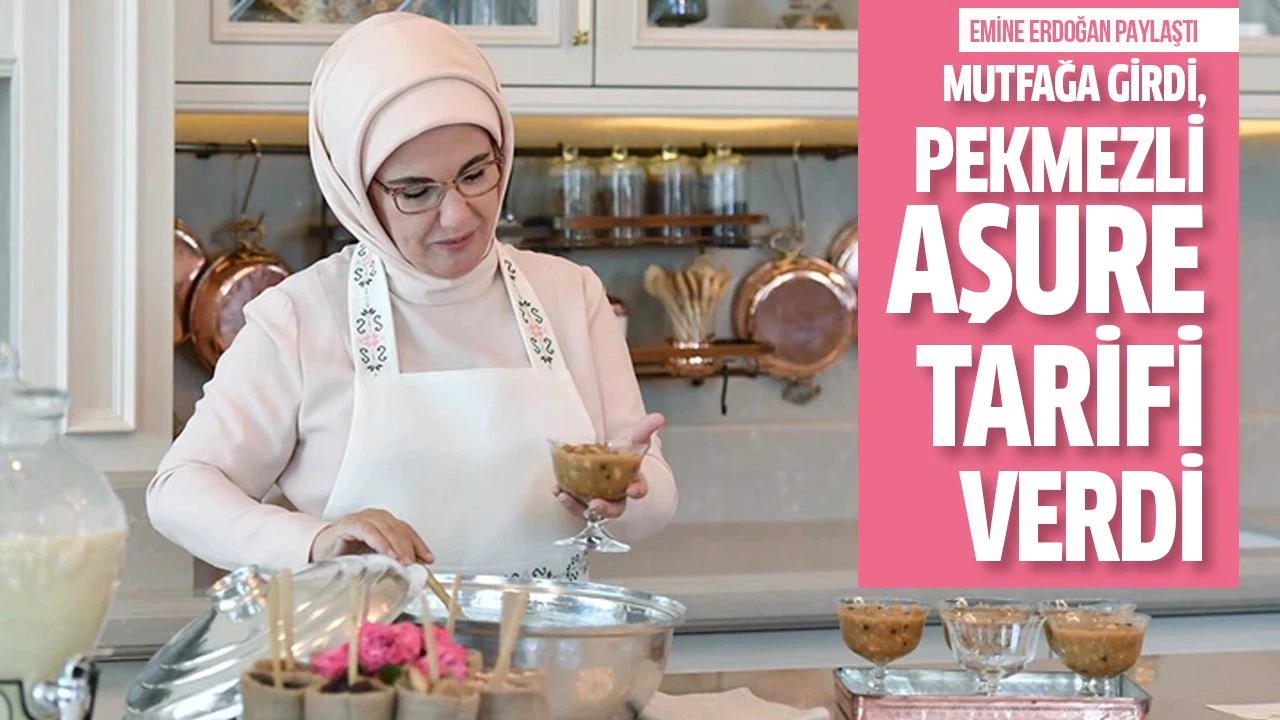 Emine Erdoğan mutfağa girdi, pekmezli aşure tarifi verdi