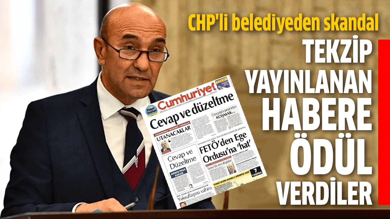 CHP'li İzmir Büyükşehir Belediyesi tekzip yayınlanan habere ödül verdi