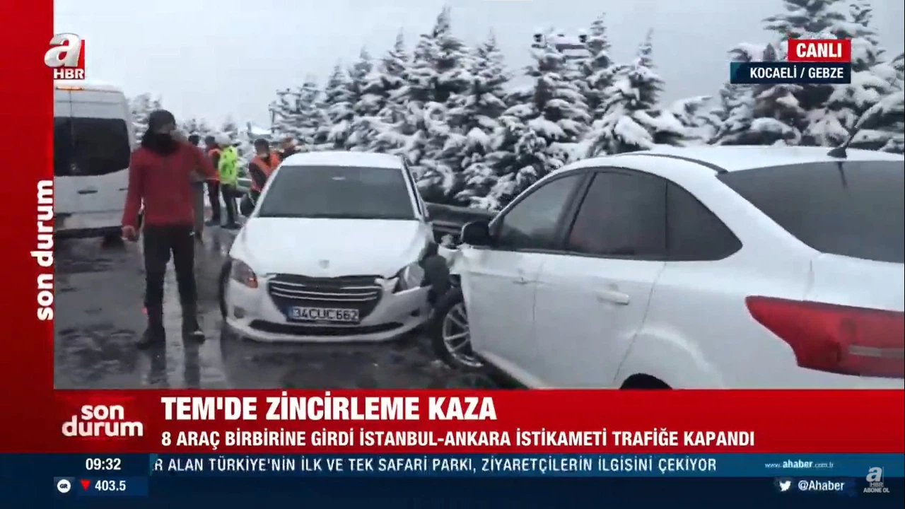 TEM Otoyolunun Kocaeli Gebze kesiminde zincirleme kaza