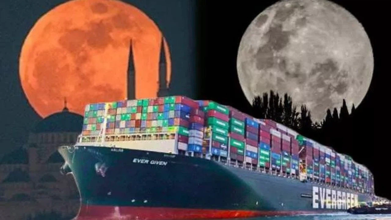 Süveyş Kanalı'nı tıkayan gemiyi 'Süper Solucan Ay' kurtarmış