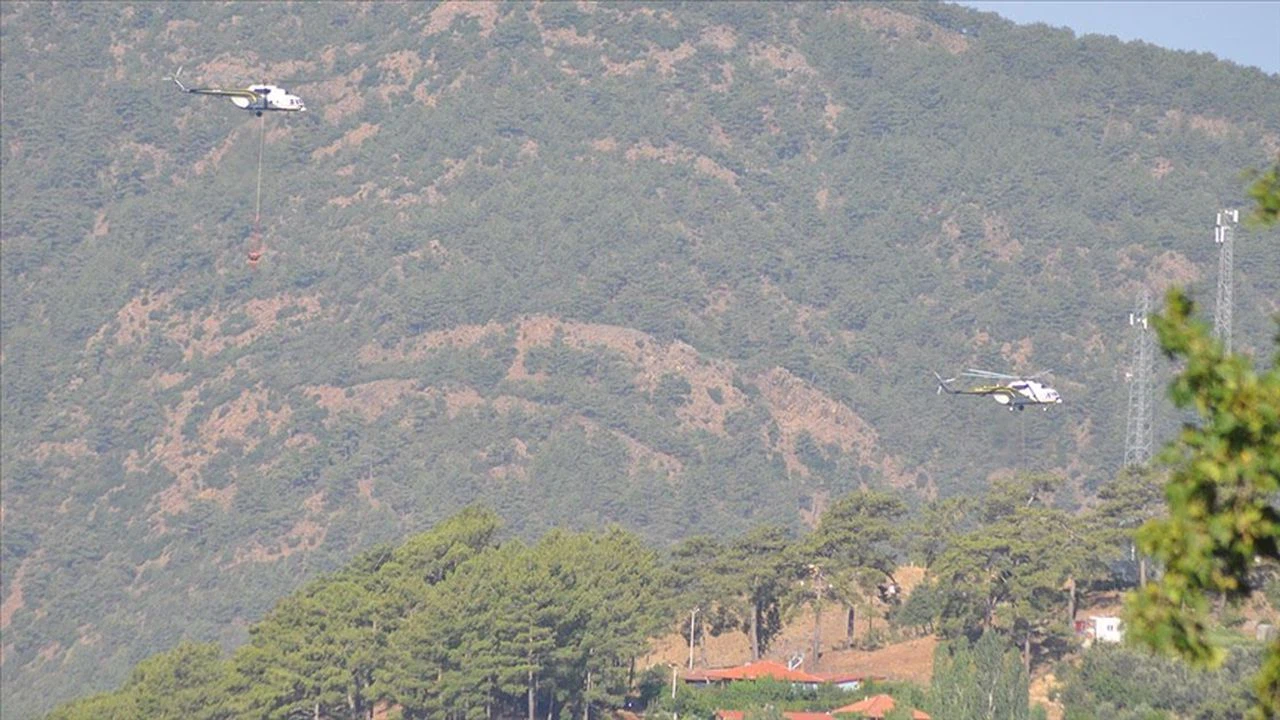 Marmaris ile Köyceğiz'deki orman yangınlarına havadan ve karadan müdahale ediliyor