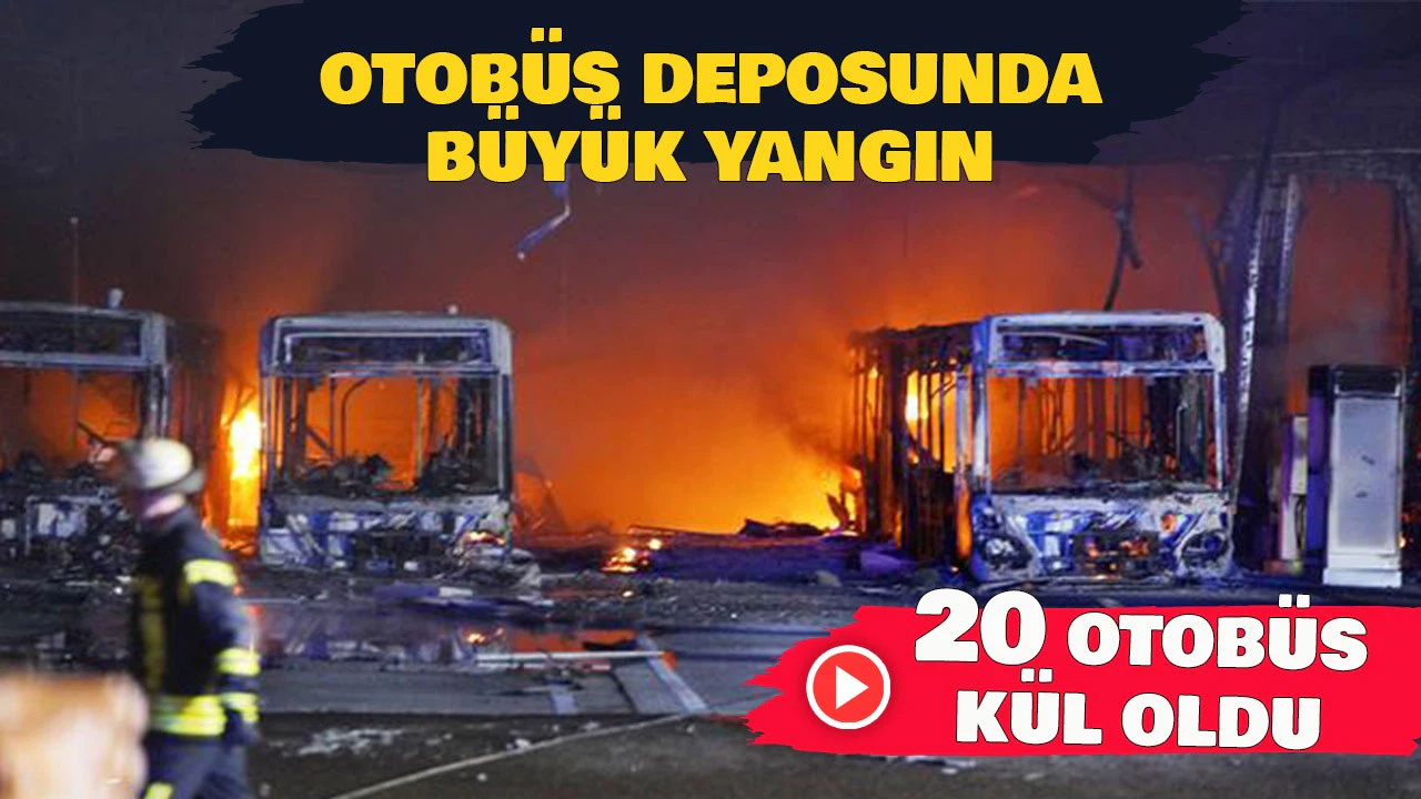 Almanya'da otobüs deposunda büyük yangın
