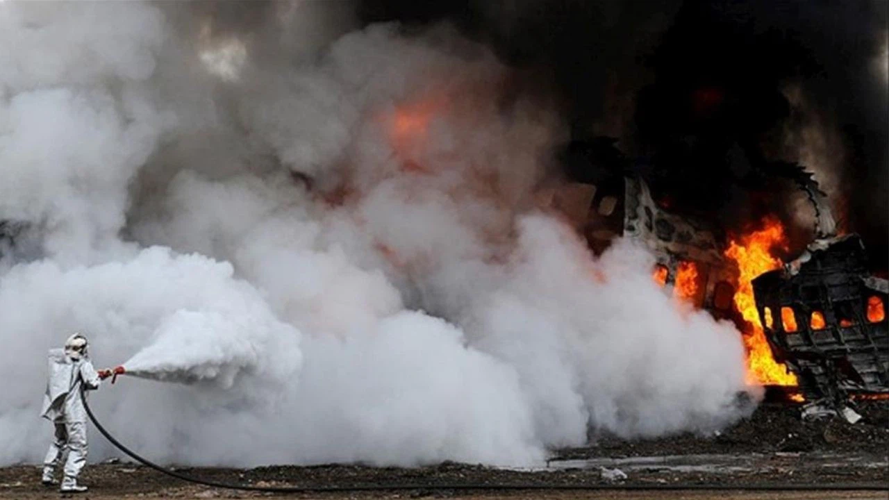 Esenboğa Havalimanı'nda filmleri aratmayan uçak kazası tatbikatı
