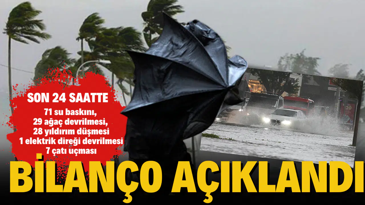 AFAD, fırtına ve yağışın bilançosunu açıkladı