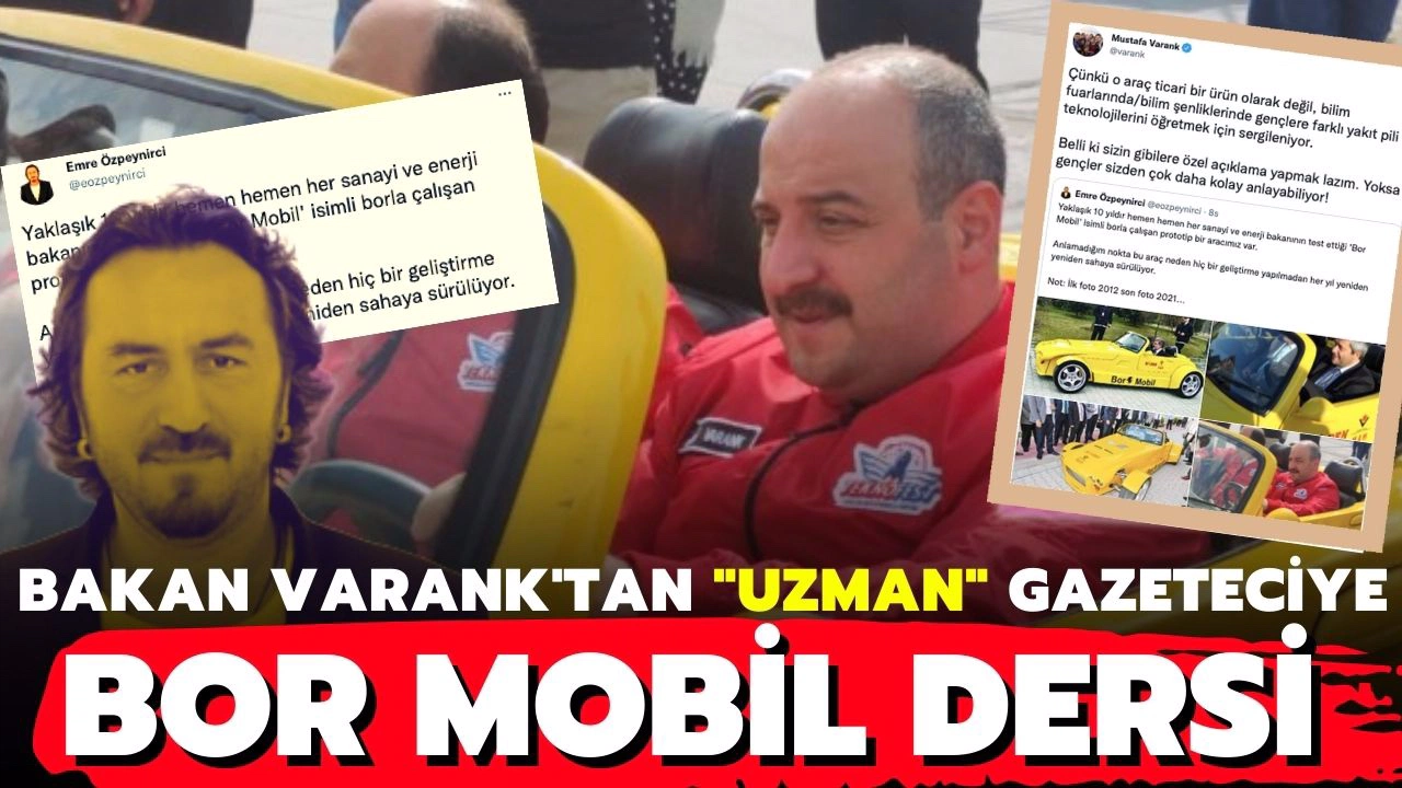 Bakan Varank'tan "otomobil uzmanı" gazeteciye Bor Mobil dersi