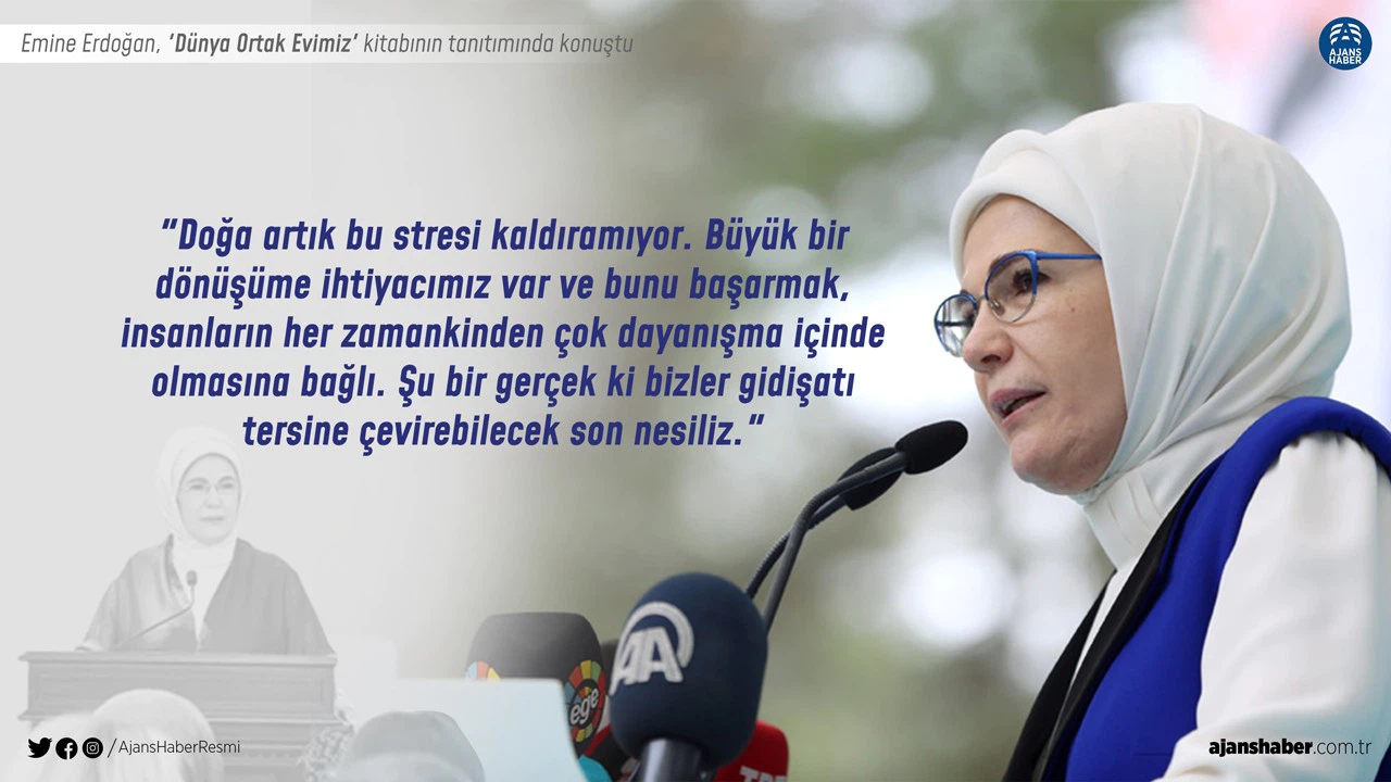 Emine Erdoğan, 'Dünya Ortak Evimiz' kitabının tanıtımında konuştu
