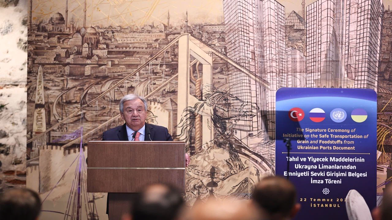 BM Genel Sekreteri Guterres, Tahıl Sevkiyatı Anlaşması imza töreninde konuştu