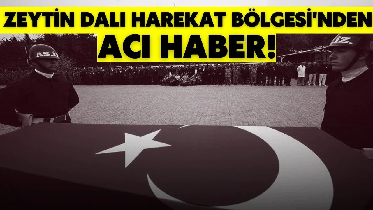 Zeytin Dalı harekat bölgesinde bir asker şehit oldu!