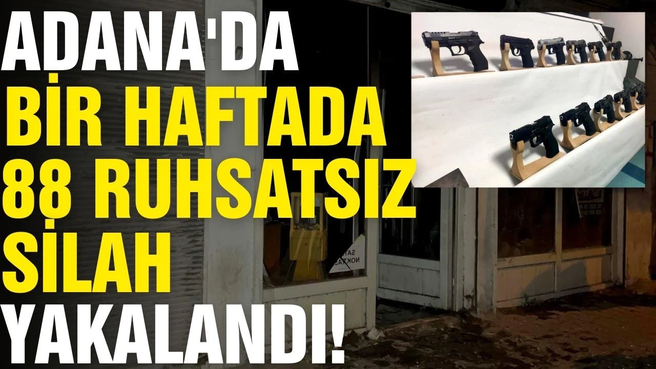 Adana'da bir haftada 88 ruhsatsız silah ele geçirildi!