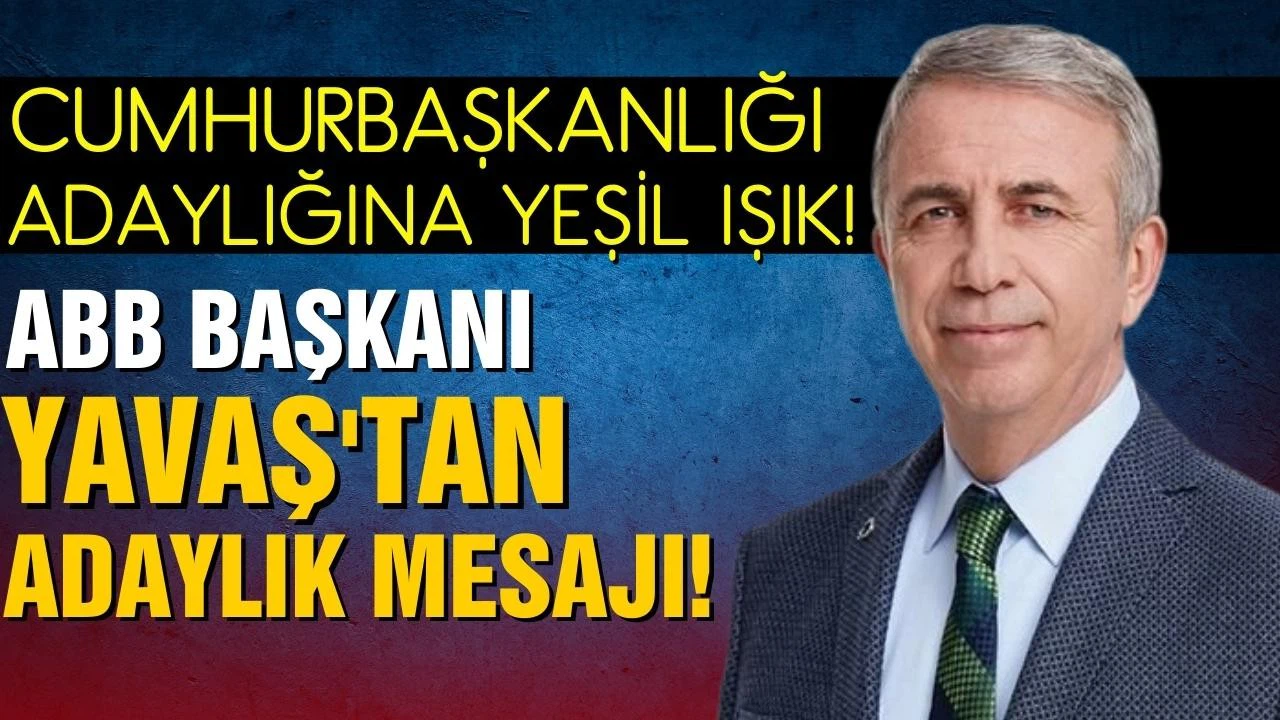 ABB Başkanı Mansur Yavaş'tan adaylık açıklaması!