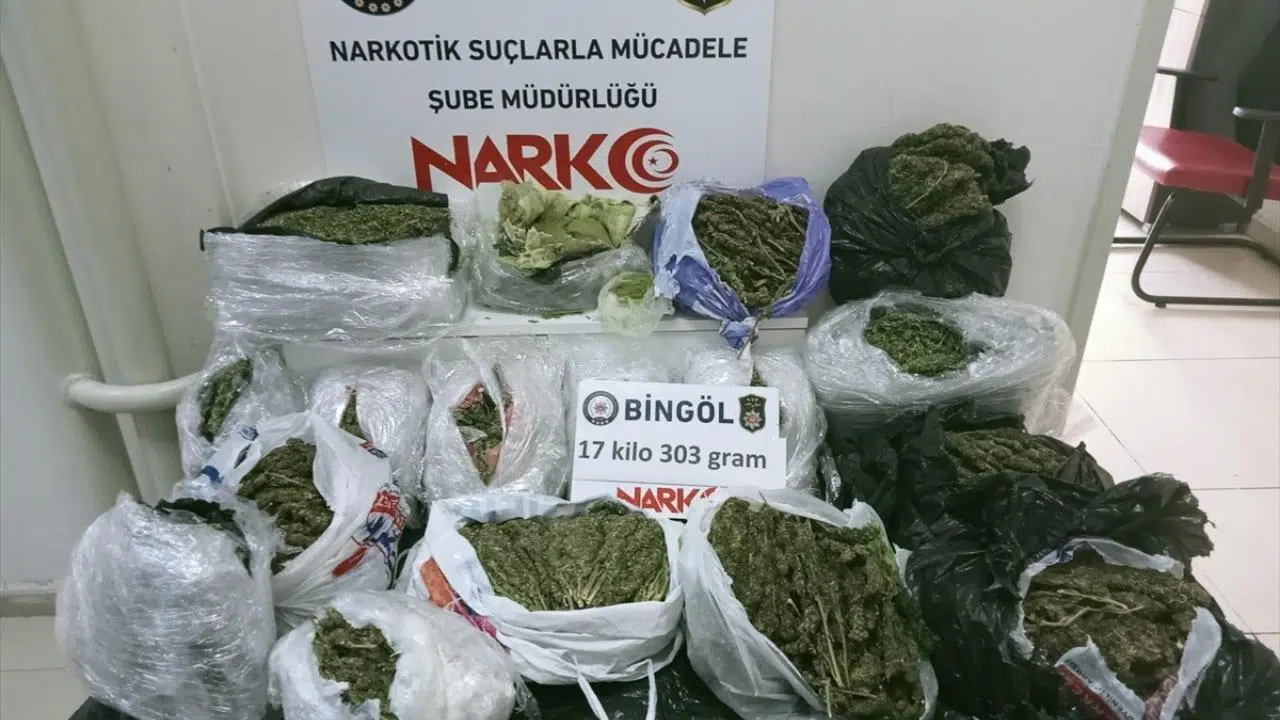 Bingöl'de 17 kilo 433 gram esrar ele geçirildi