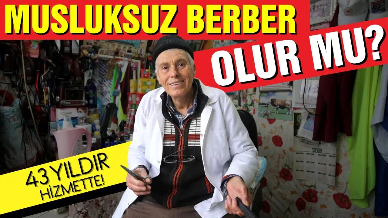 Musluksuz berber 43 yıldır hizmet veriyor!