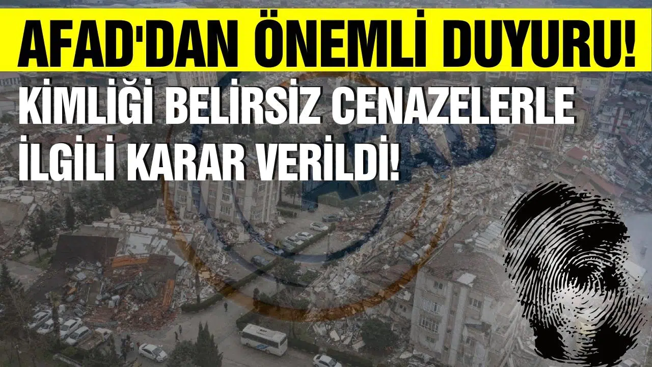 Kimsesiz cenazeler parmak izi  DNA ve kan örneği alınarak defnedilecek!