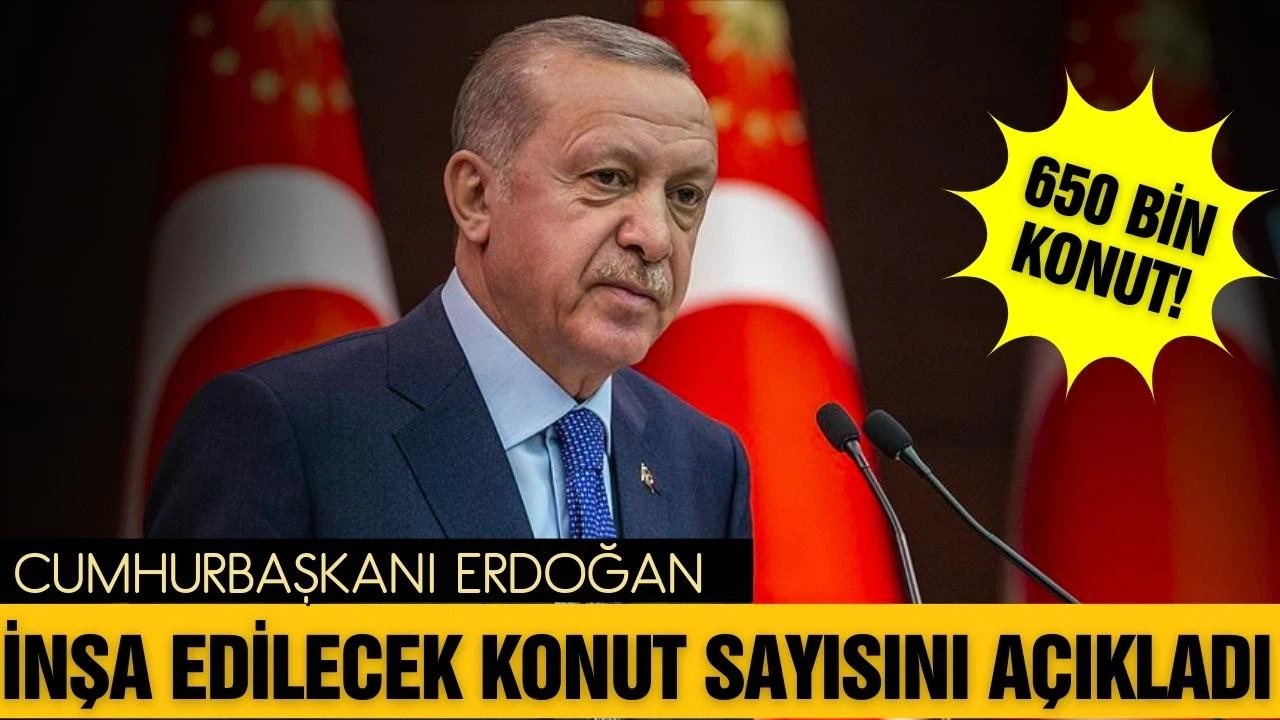 Cumhurbaşkanı Erdoğan, 650 bin konut yapılacak!