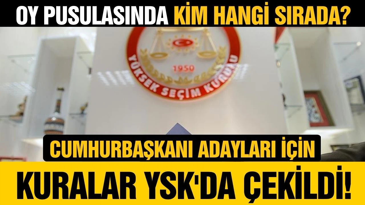 Cumhurbaşkanı adaylarının oy pusulasındaki yerleri belli oldu!