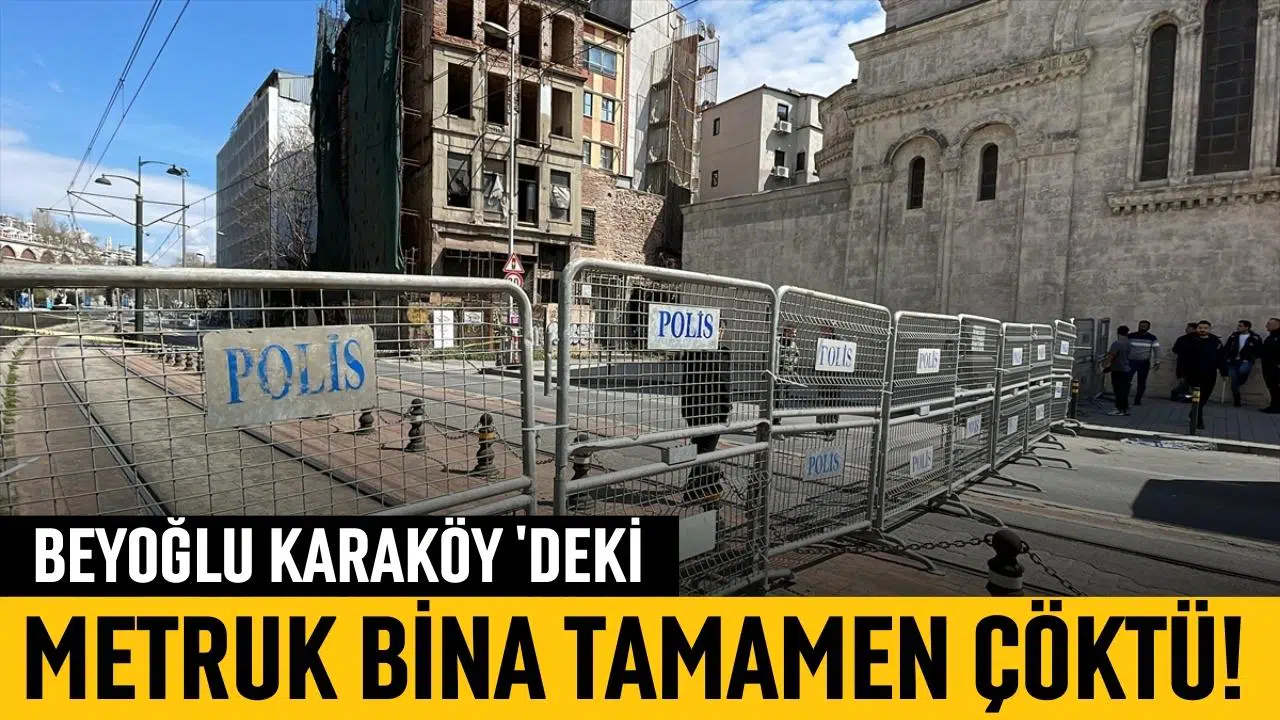 Karaköy’deki metruk bina çöktü!