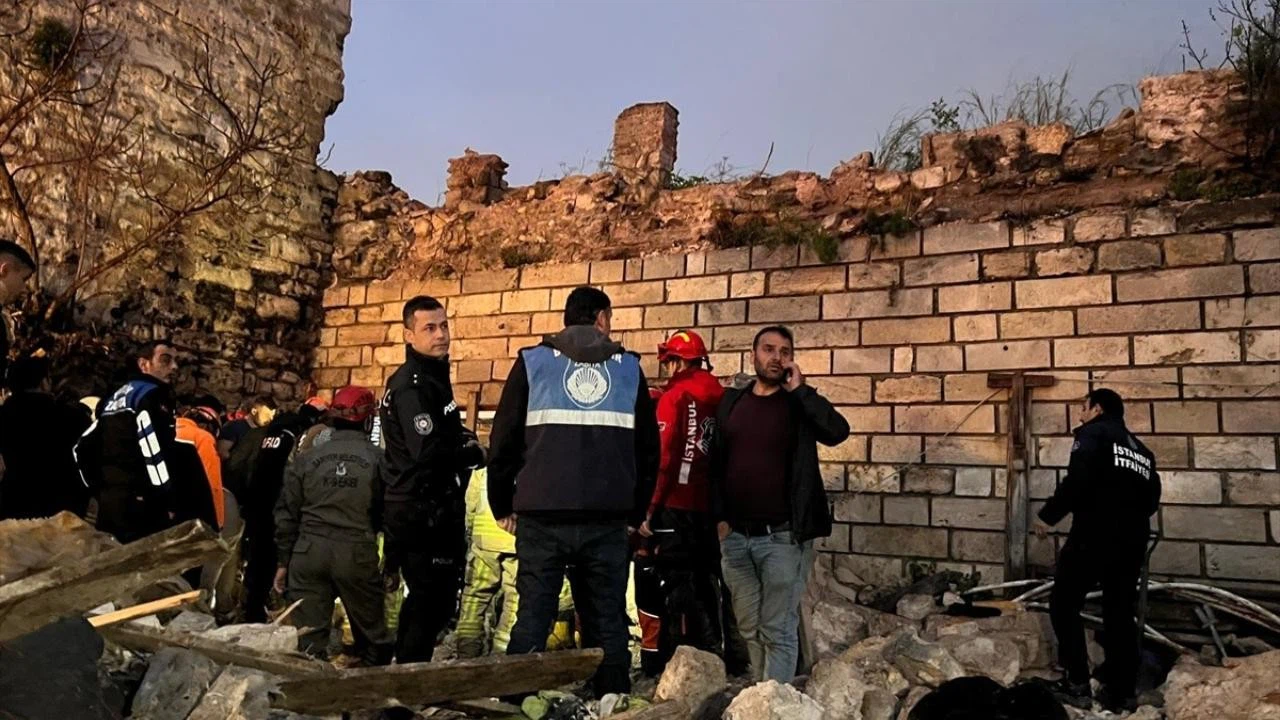 Bizans surlarında çökme meydana geldi! 1 kişi yaralandı