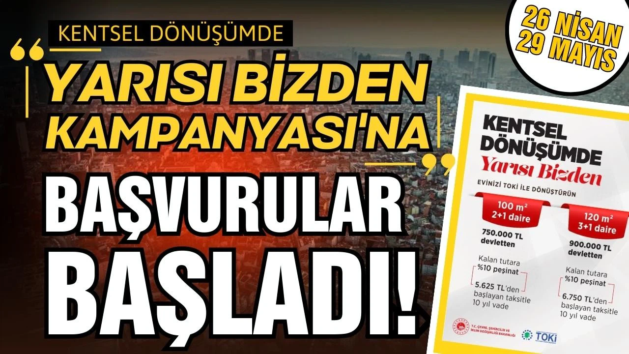 "Kentsel Dönüşümde Yarısı Bizden Kampanyası"na başvurular başladı!