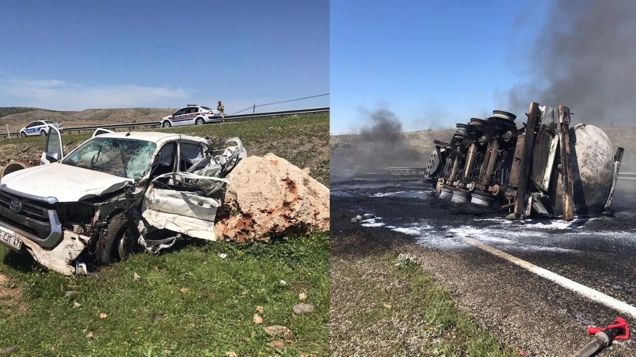 Otomobil akaryakıt tankeriyle çarpıştı! 2 ölü 4 yaralı