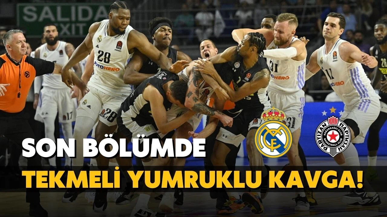 Real Madrid-Partizan maçında tekmeli yumruklu kavga!