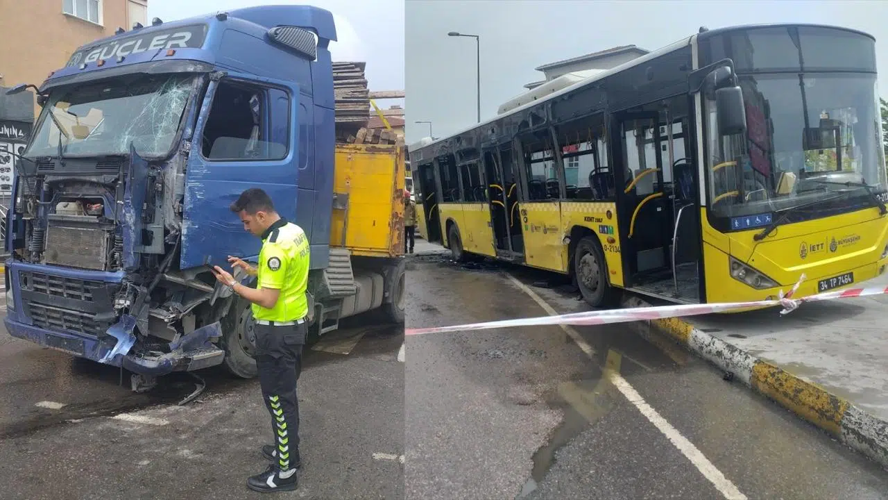 Tır ile İETT otobüsü çarpıştı! 1i ağır 5 yaralı!