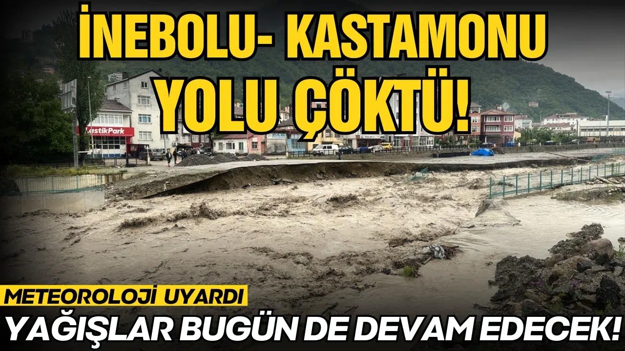İnebolu-Kastamonu kara yolu çöktü!