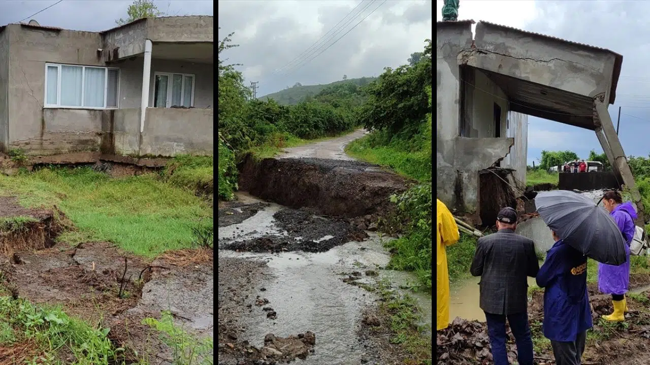 Samsun'da sağanak nedeniyle 3 ev tahliye edildi!