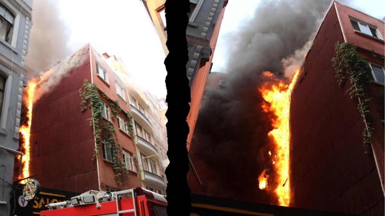 Beyoğlu'nda otelde yangın