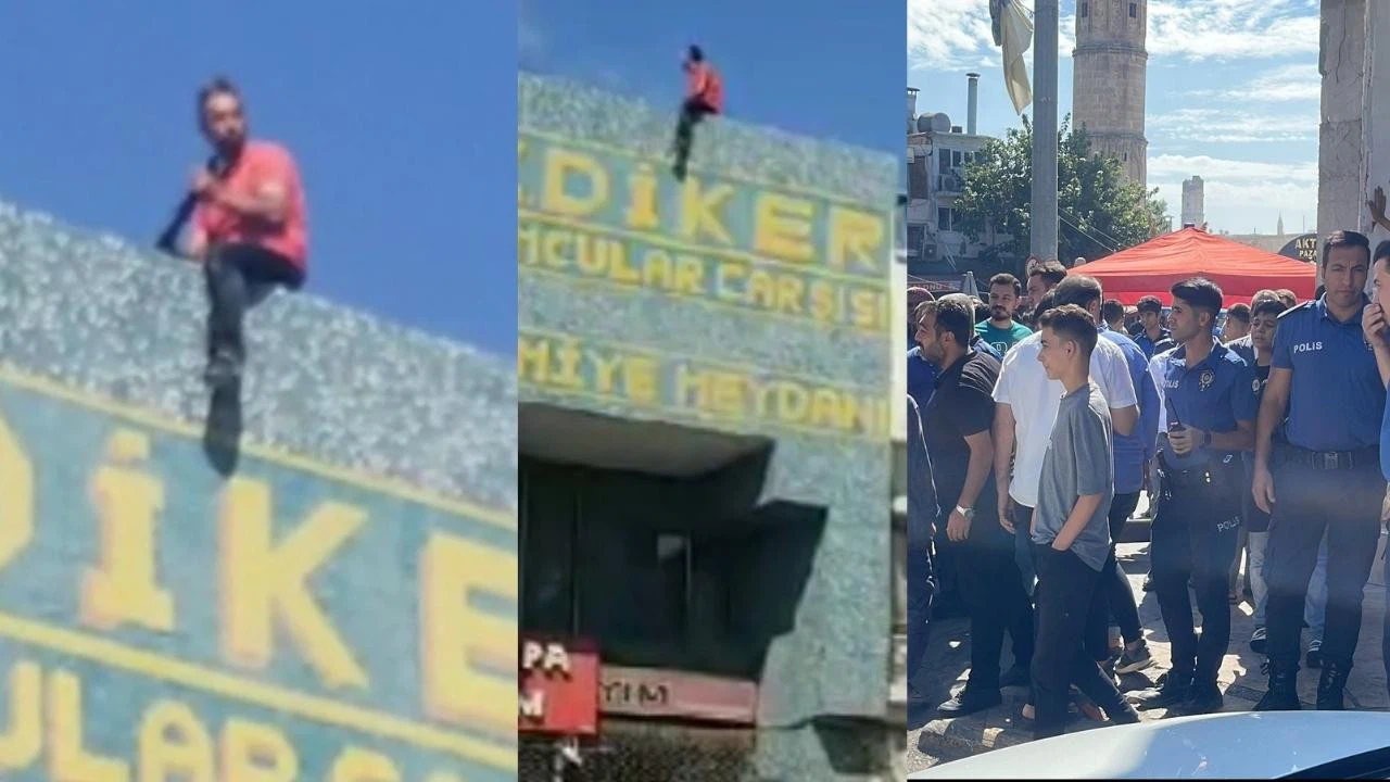 İş yerinin açılması için çatıya çıkıp tüfekle ateş açtı!