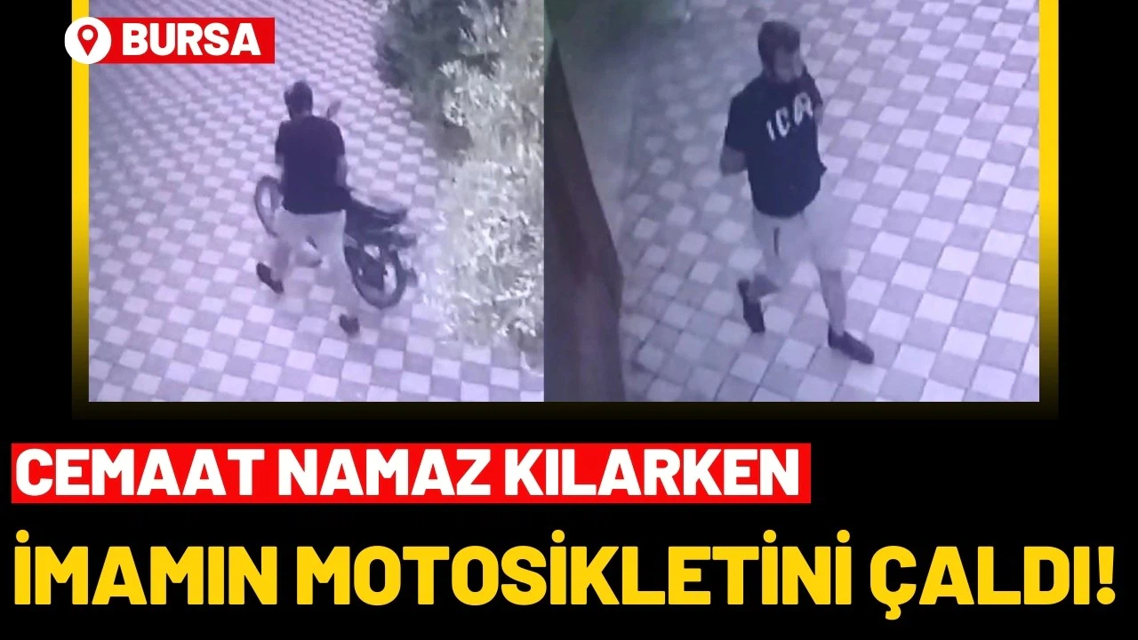 Cemaat namaz kılarken, imamın motosikletini çaldı!