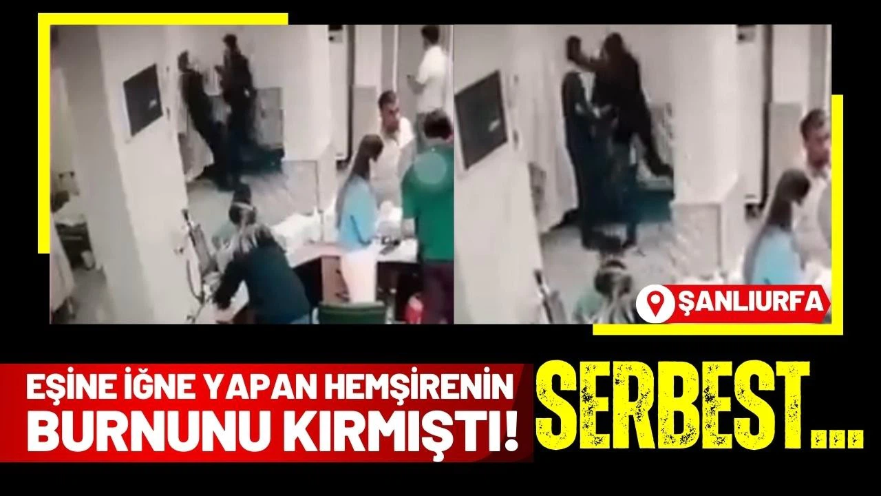 Eşine iğne yapan hemşirenin burnunu kıran şüpheli serbest