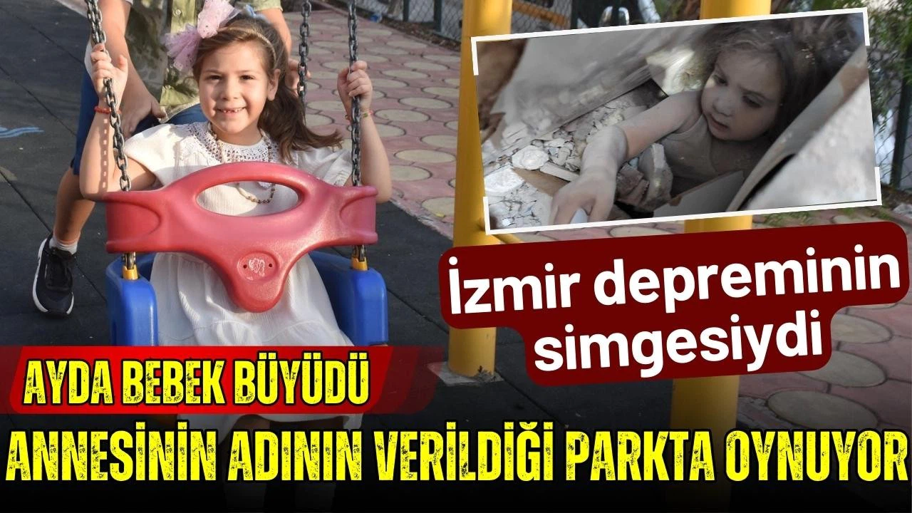 İzmir depreminin simgesi Ayda, annesinin adının verildiği parkta oynuyor