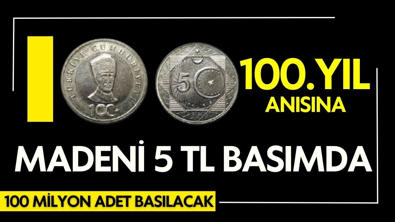 Madeni 5 TL basımda!