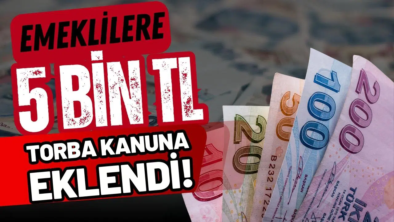 Emeklilere 5 bin TL, Torba Kanuna eklendi!