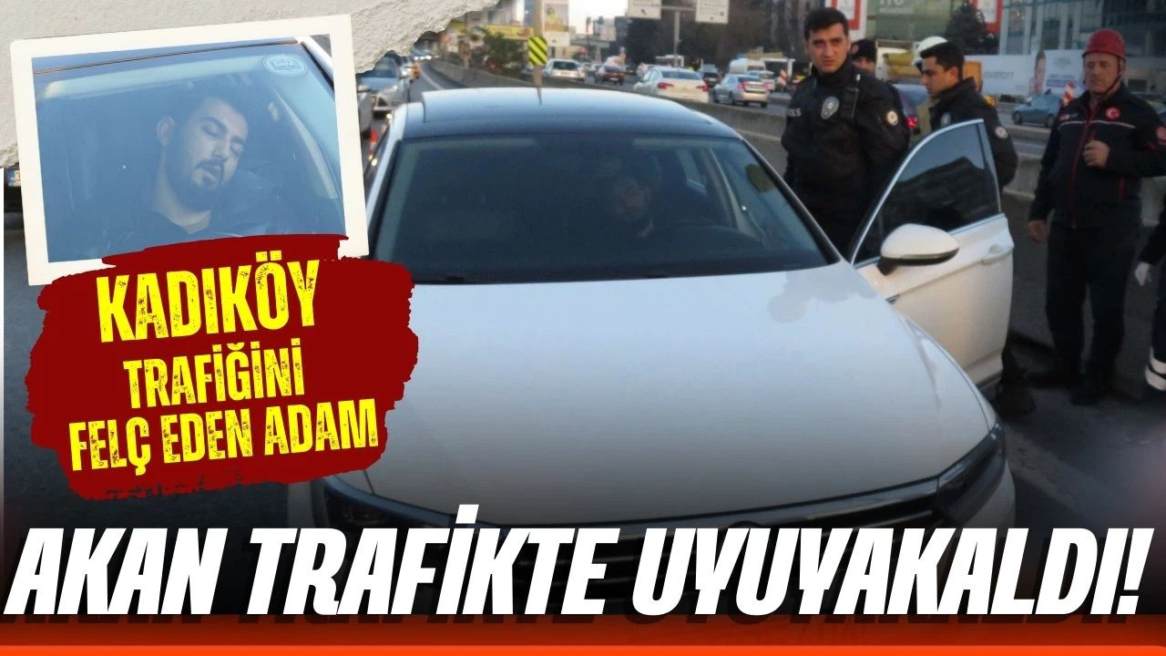 Direksiyon başında uyudu, trafiği felç etti!