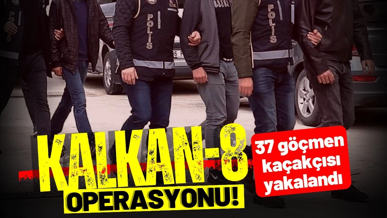 "Kalkan-8" operasyonu: 37 göçmen kaçakçısı yakalandı