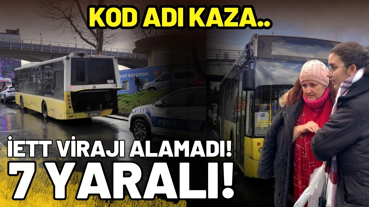 Beyoğlu'nda virajı alamayan İETT, alt geçit duvarına çarptı: 7 yaralı