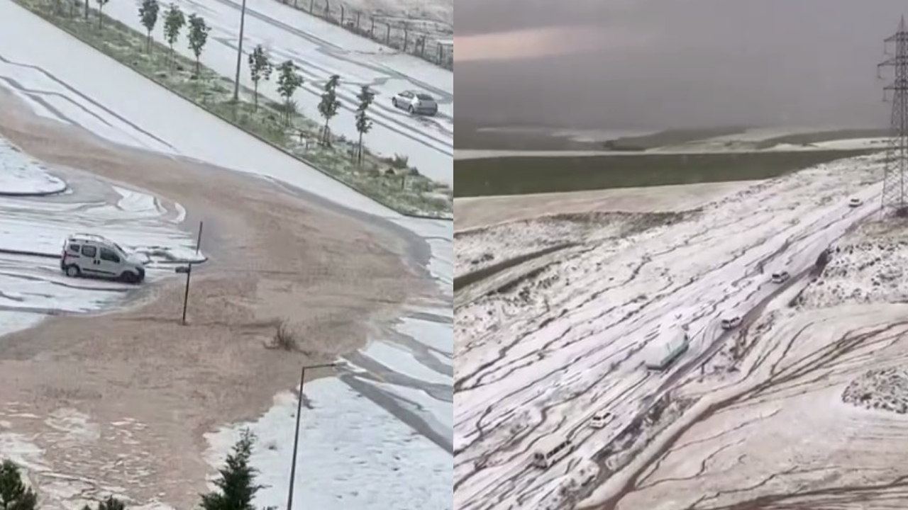 Başkentte dolu ve sağanak etkili oldu