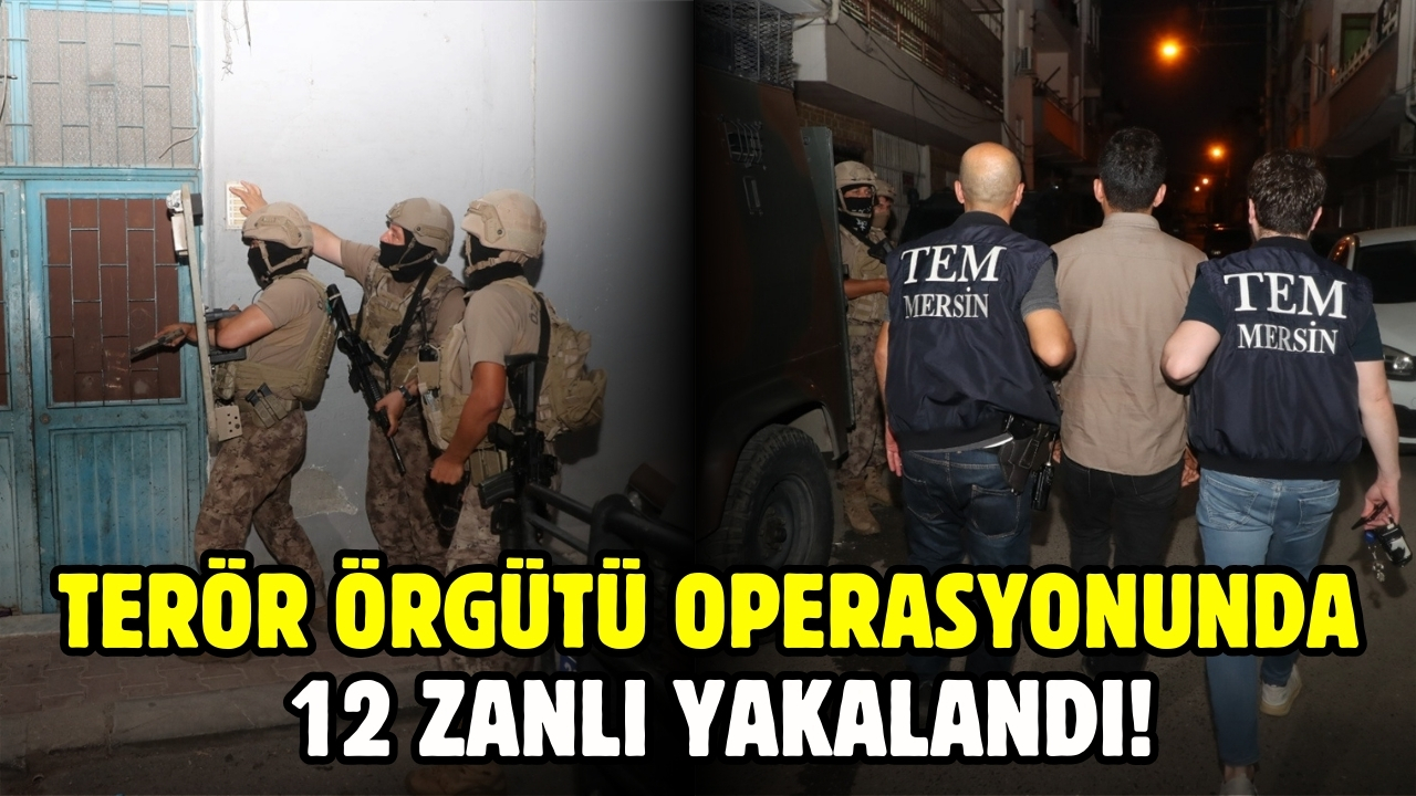 Mersin'de terör örgütü PKK/KCK operasyonunda 12 zanlı yakalandı!