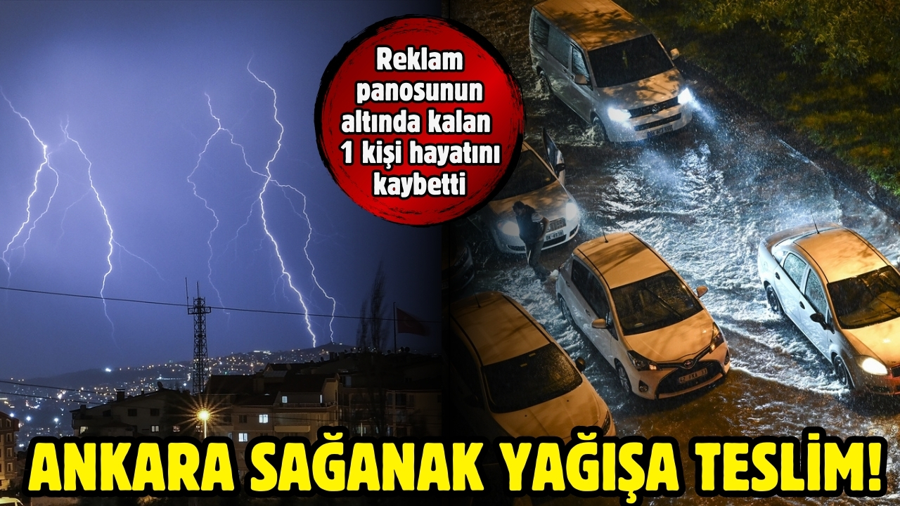 Başkentte devrilen reklam panosunun altında kalan 1 kişi öldü