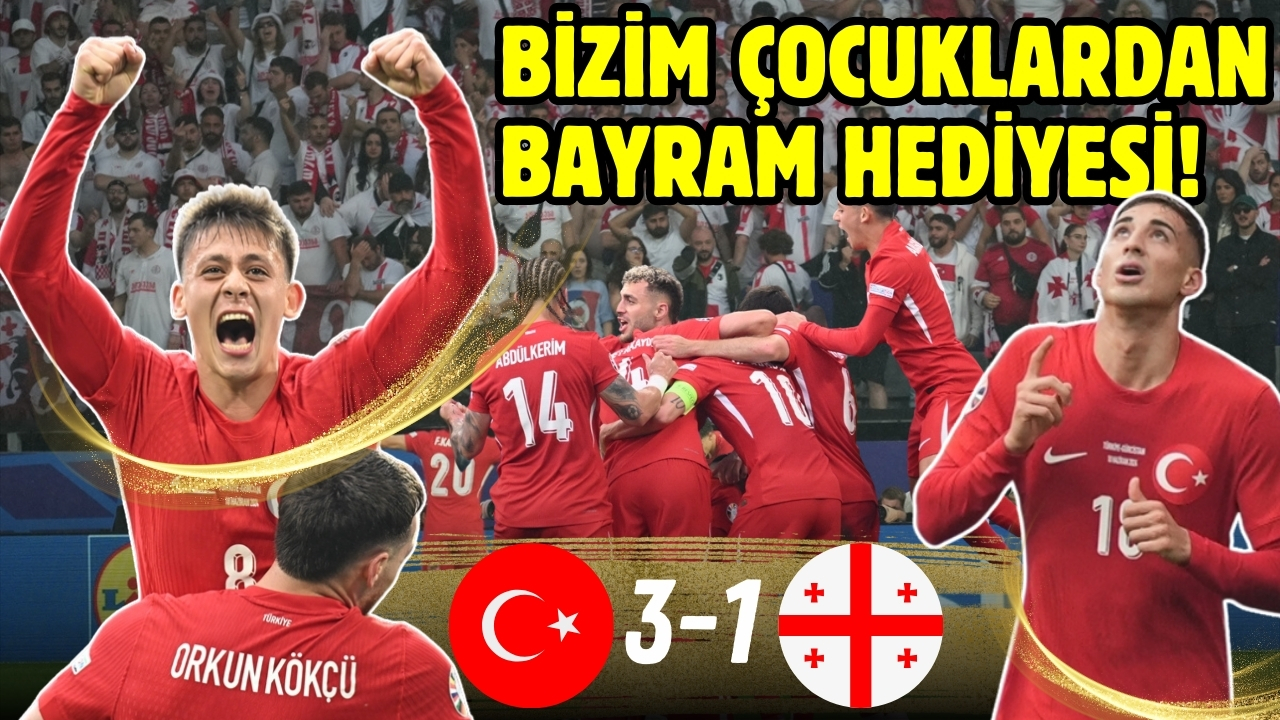 Bizim çocuklardan bayram hediyesi: Türkiye 3-1 Gürcistan