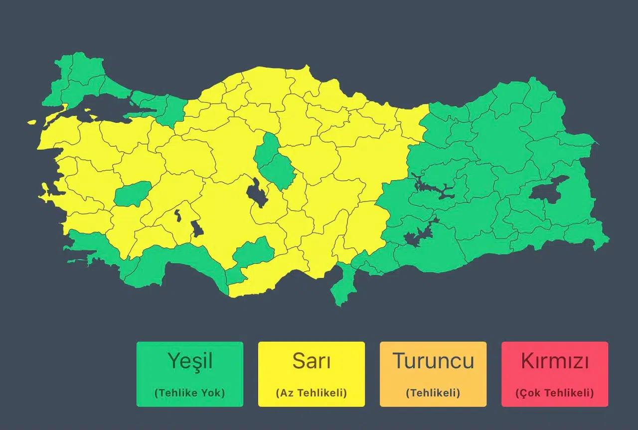 İçişleri Bakanlığı duyurdu: Çok sayıda il için “sarı” kodlu meteorolojik uyarı verildi