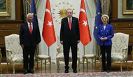 Cumhurbaşkanı Erdoğan, AB liderleri Costa ve Von Der Leyen ile çalışma yemeğinde buluştu