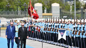 Cumhurbaşkanı Erdoğan, Cezayir Cumhurbaşkanı Tebbun’u resmi törenle karşıladı