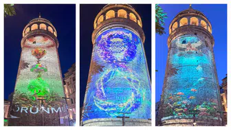 Galata Kulesi’nde “Sıfır Atık” temalı mapping gösterisi yapıldı
