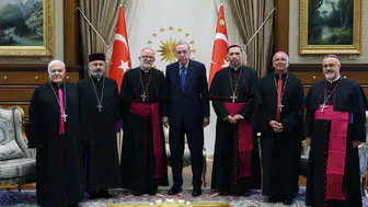 Cumhurbaşkanı Erdoğan, Türkiye Katolik Episkoposlar Heyeti’ni kabul etti