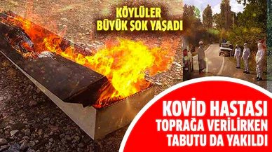 Kütahya'da Kovid hastası toprağa verilirken, tabutu da yakıldı