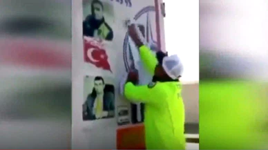 Polisten duygulandıran hareket... Durdurduğu tırdaki şehit fotoğraflarının tozunu elleriyle temizledi