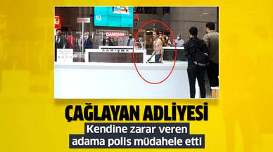 Çağlayan Adliyesi'nde kendine zarar veren adama polis müdahale etti